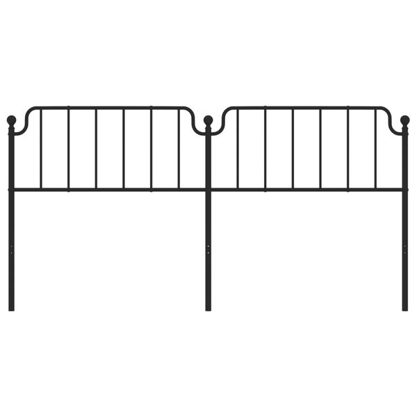 vidaXL T&ecirc;te de lit de remplacement m&eacute;tal noir 200 cm