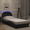 vidaXL Cadre de lit Viana avec LED sans matelas noir 90x200 cm