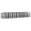 vidaXL Chenil d'ext&eacute;rieur avec toit pour chiens Acier 13,14 m&sup2;