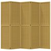 vidaXL Cloison de s&eacute;paration 5 panneaux marron bois paulownia massif