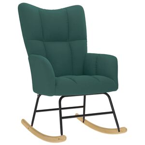 vidaXL Chaise &agrave; bascule Vert fonc&eacute; Tissu