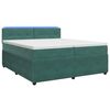 vidaXL Lit boxspring avec matelas Vert fonc&eacute; 200 x 200 cm Velours