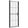 vidaXL Porte de douche verre tremp&eacute; 91x195 cm noir