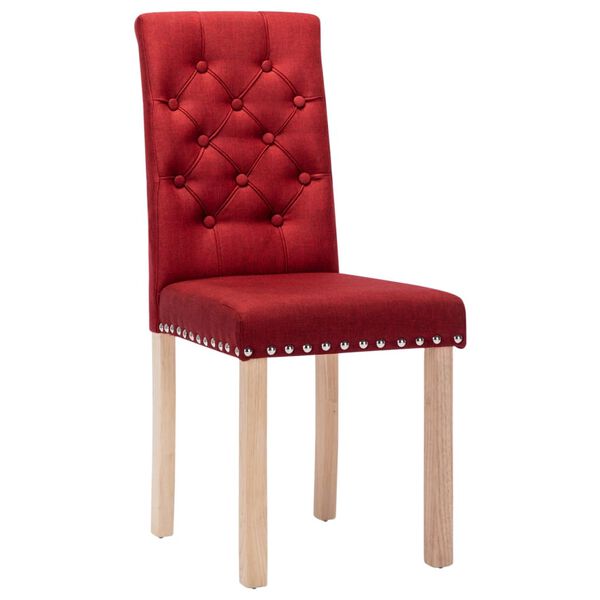 vidaXL Chaises &agrave; manger lot de 4 rouge bordeaux tissu