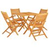 vidaXL Ensemble &agrave; manger de jardin 5 pcs Bois de teck massif