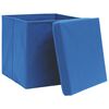 vidaXL Boîtes de rangement avec couvercle 10 pcs Bleu 32x32x32cm Tissu