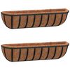 vidaXL Jardini&egrave;res murales 2 pcs en coco noir 76x21x16 cm acier