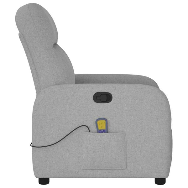 vidaXL Fauteuil de massage inclinable gris nuage tissu