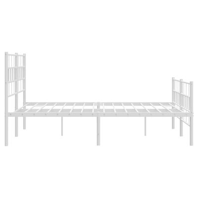 vidaXL Cadre de lit métal sans matelas et pied de lit blanc 140x190 cm