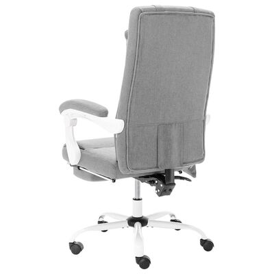 vidaXL Chaise de bureau de massage Gris Tissu