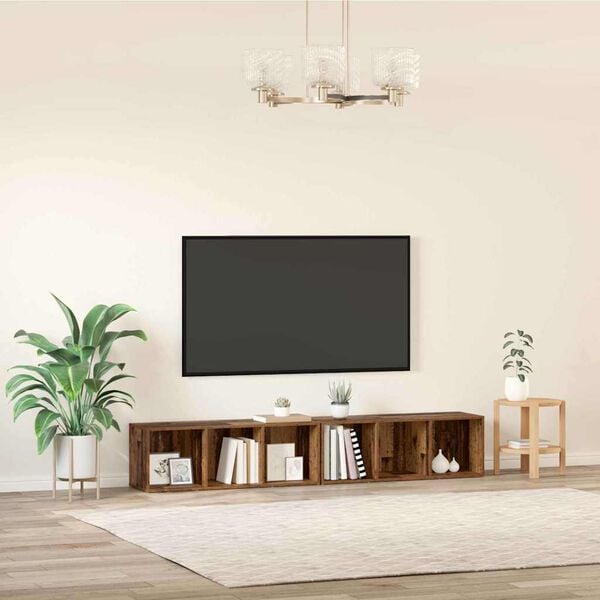 vidaXL Ensemble meuble TV 2 pcs Bois Ancien 37 x 35 x 107cm