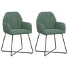 vidaXL Chaises de salle &agrave; manger 2 pc Velours Vert Mer 55 x 50 x 84 cm