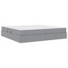 vidaXL Lit avec rangement et matelas Gris clair 200 x 200 cm Polyester