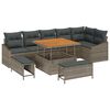 vidaXL Ensemble de canap&eacute; de jardin 9 pc Gris polyrotin