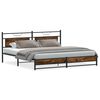 vidaXL Cadre de lit en m&eacute;tal sans matelas ch&ecirc;ne fum&eacute; 200x200 cm