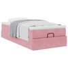 vidaXL Cadre de lit ottoman avec matelas rose 100x200 cm velours