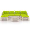vidaXL Salon de jardin palette 7 pcs avec coussins bois de pin
