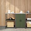 vidaXL Ensemble de rangement cuisine avec étagère 2 pcs Vert olive