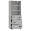 vidaXL Buffet haut Gris b&eacute;ton 69,5x34x180 cm Bois d'ing&eacute;nierie