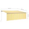 vidaXL Auvent automatique store capteur de vent LED 4x3m Jaune/blanc