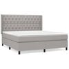 vidaXL Sommier &agrave; lattes de lit avec matelas Gris clair 160x200cm Tissu