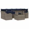 vidaXL Ensemble de canap&eacute; de jardin 7 pc Gris et marine polyrotin