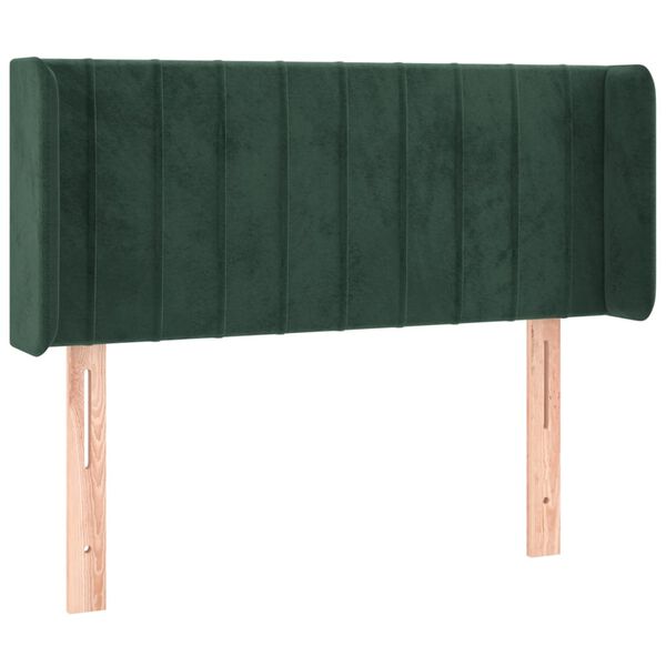 vidaXL T&ecirc;te de lit &agrave; LED Vert fonc&eacute; 103x16x78/88 cm Velours