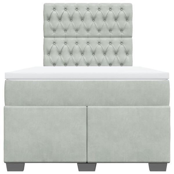 vidaXL Sommier &agrave; lattes de lit et matelas Gris clair 120x200cm Velours