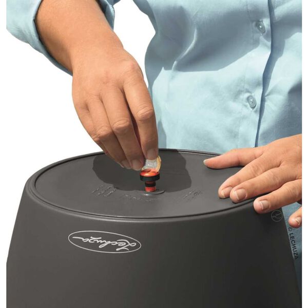 LECHUZA Jardini&egrave;re CLASSICO LS 43 ALL-IN-ONE charbon m&eacute;tallis&eacute; 16083