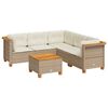 vidaXL Salon de jardin avec coussins 6 pcs beige r&eacute;sine tress&eacute;e