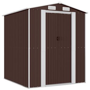 vidaXL Abri de jardin Marron fonc&eacute; 192x191x223 cm M&eacute;tal galvanis&eacute;