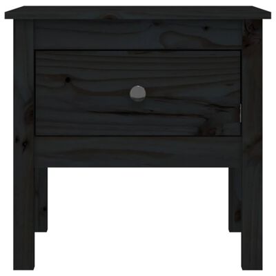 vidaXL Tables d'appoint 2 pcs Noir 50x50x49 cm Bois massif de pin