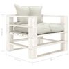 vidaXL Canapé palette de jardin avec coussins beige Bois
