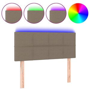 vidaXL T&ecirc;te de lit &agrave; LED Taupe 80x5x78/88 cm Tissu