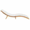vidaXL Transat Blanc crème 188 x 55 x 59 cm Bois de teck solide