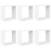 vidaXL &Eacute;tag&egrave;res cube murales 6 pcs blanc 30x15x30 cm