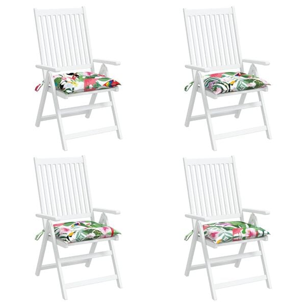 vidaXL Coussins de chaise lot de 4 multicolore 40x40x7 cm tissu