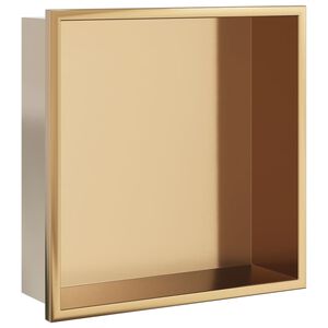 vidaXL Niche de douche dor&eacute; bross&eacute; 32x32x9 cm acier inoxydable