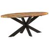 vidaXL Table à dîner ovale 200x100x75 cm Bois de récupération solide