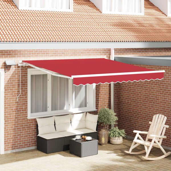 vidaXL Auvent R&eacute;tractable Rouge 300 x 250 cm Tissu et acier