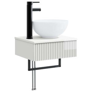 vidaXL Basin de lavage mural Blanc brillant 40 x 35 x 39 cm