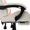 vidaXL Fauteuil de jeux vidéo et repose-pied Rose et blanc Similicuir