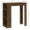 vidaXL Table de bar et étagère de rangement Chêne fumé 102x50x103,5 cm