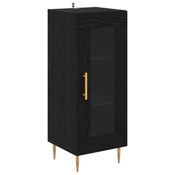 vidaXL Buffet Ch&ecirc;ne noir 34 x 34,5 x 90 cm Bois d'ing&eacute;nierie