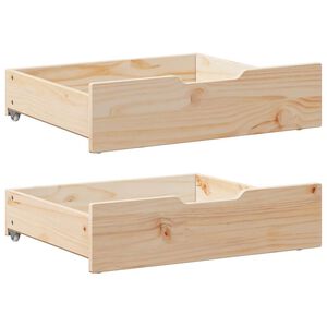 vidaXL Tiroirs sous le lit avec roulettes 2 pcs 65x55x17 cm pin massif