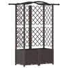 vidaXL Lit &Eacute;lev&eacute; avec Treillis et Toit Marron 122 x 40 x 141 cm PP