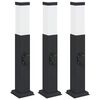vidaXL Bornes lumineuses avec sortie lot de 3 50 cm noir IP44