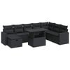 vidaXL Salon de jardin 9 pcs avec coussins noir r&eacute;sine tress&eacute;e