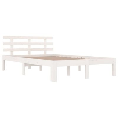 vidaXL Cadre de lit Blanc Bois massif 160x200 cm