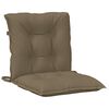 vidaXL Coussins de chaise &agrave; dossier bas lot de 2 taupe m&eacute;lang&eacute; tissu